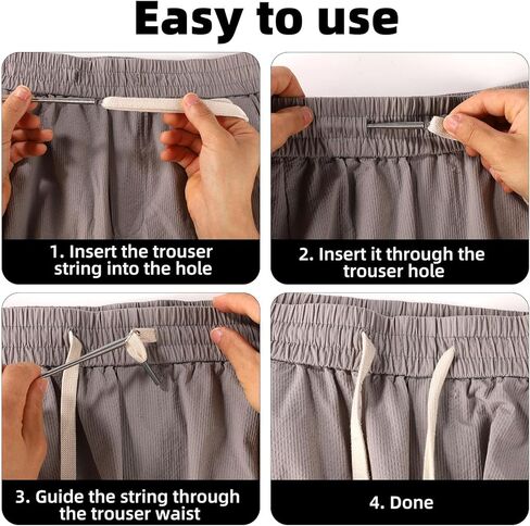 2pcs Drawstring Threader Tool, Metal Spring Threader Drawstring Tool Flexible Elastic Easy Replacement Rope String Threader for Hoodies Pants Sweatpants Jackets Trunks Trousers in Kuwait