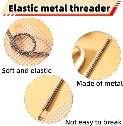 2pcs Drawstring Threader Tool, Metal Spring Threader Drawstring Tool Flexible Elastic Easy Replacement Rope String Threader for Hoodies Pants Sweatpants Jackets Trunks Trousers in Kuwait