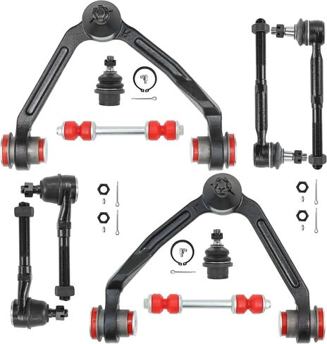 طقم تعليق 10 قطع للواجهة الأمامية للدفع الرباعي لسيارة Ford F-150 1997-2003، F-250 1997-1999، Expedition 1997-2002، Lincoln Navigator 1998-2002، أذرع التحكم العلوية، مفاصل كروية سفلية، قضبان ربط - 10 قطع in Saudi Arabia