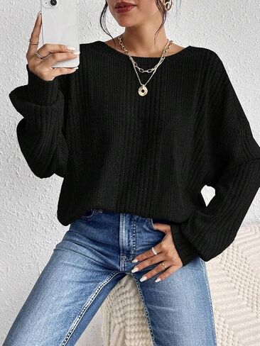 Womens Long Sleeve Crew Neck Tee Tops Casual Solid Color Criss-Cross Back T-Shirt Blouse Fall in Saudi Arabia