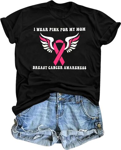 Breast Cancer Awareness Shirt Women Breast Cancer Survivor Shirts Pink Ribbon We Fight Together Warrior Short Sleeve Top in Saudi Arabia