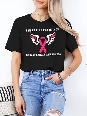 Breast Cancer Awareness Shirt Women Breast Cancer Survivor Shirts Pink Ribbon We Fight Together Warrior Short Sleeve Top in Saudi Arabia