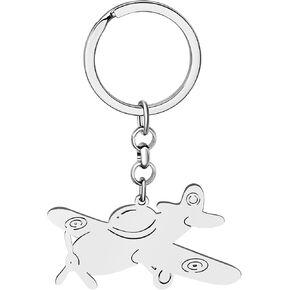 Stainless Steel Airplane Keychain Accessories Aircraft Flight Attendant Pilot Gifts for Travelers Women Men in Kuwait