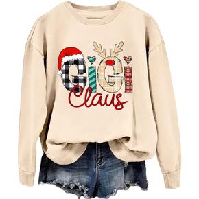 Gigi Christmas Sweatshirt Women Grandma Xmas Long Sleeve Shirt Fall Crewneck Graphic Sweater Grandmother Pullover Tops in Saudi Arabia
