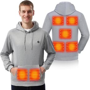 Heated Hoodie for Men, Electric Heating Sweatshirt with Fleece Lining, Winter Thermal Pullover Sweater in Saudi Arabia