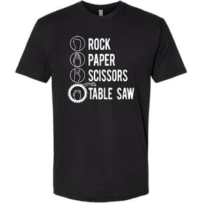 تي شيرت ناعم فاخر من Go All Out Rock Paper Scissors Table Saw Funny Carpenter Gift للرجال والنساء in Kuwait