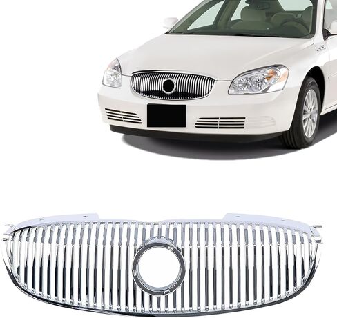 شبكة أمامية من الكروم CarPartsDepot مع توفير الشعار متوافقة مع 2006-2009 BUICK Lucerne تناسب طراز CX CXL CXS GM1200556 25768116 in Saudi Arabia