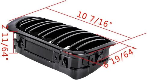 Front Upper Shiny Glos Black Kidney Grille Grill Compatible with 1999-2002 E46 2-Door Coupe Cabriolet 2DR in Saudi Arabia