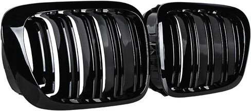 Front Upper Shiny Glos Black Kidney Grille Grill Compatible with 1999-2002 E46 2-Door Coupe Cabriolet 2DR in Saudi Arabia
