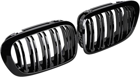 Front Upper Shiny Glos Black Kidney Grille Grill Compatible with 1999-2002 E46 2-Door Coupe Cabriolet 2DR in Saudi Arabia
