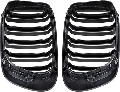 Front Upper Shiny Glos Black Kidney Grille Grill Compatible with 1999-2002 E46 2-Door Coupe Cabriolet 2DR in Saudi Arabia