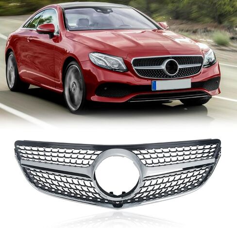 KARPAL Diamond Grille Grill Compatible with 2014-2017 Mercedes Benz W207 E-CLASS Coupe Silver in Saudi Arabia