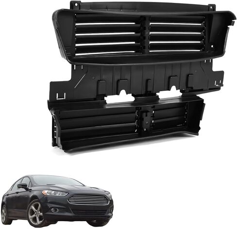 KUAFU Active Grille Shutter Compatible with 2017-2020 Ford Fusion 2019-2020 Ford SSV Plug-In Hybrid/Police Responder Hybrid Replacement for HS7Z8475A HS7Z8475C Plastic Black Radiator Air Shutter in Saudi Arabia