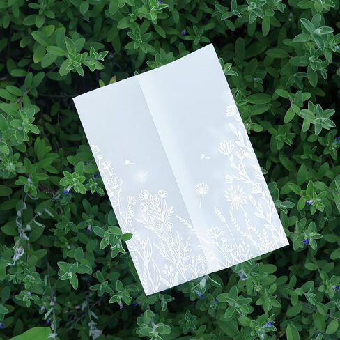 48 Sets Wedding Invitation Wrap Kit for 5x7 Invitations – Pre-Folded Vellum Jackets, 12 Rolls Chiffon Ribbon, Dried Gypsophila & Wax Seal Stickers – Elegant DIY Wedding Supplies in Saudi Arabia