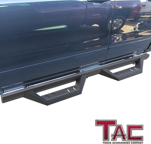 TAC Sidewinder Running Boards Fit 2007-2018 Silverado/Sierra 1500 EXT/Double Cab|2007-2019 2500/3500 EXT/Double Cab 4" Drop Side Step Nerf Bar Rocker Slider Pickup Truck Exterior Accessories 2pcs in Saudi Arabia