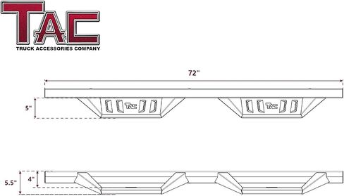 TAC Sidewinder Running Boards Fit 2007-2018 Silverado/Sierra 1500 EXT/Double Cab|2007-2019 2500/3500 EXT/Double Cab 4" Drop Side Step Nerf Bar Rocker Slider Pickup Truck Exterior Accessories 2pcs in Saudi Arabia