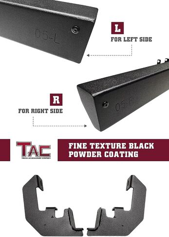 TAC Sidewinder Running Boards Fit 2007-2018 Silverado/Sierra 1500 EXT/Double Cab|2007-2019 2500/3500 EXT/Double Cab 4" Drop Side Step Nerf Bar Rocker Slider Pickup Truck Exterior Accessories 2pcs in Saudi Arabia