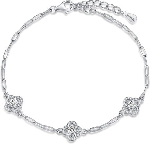 ÀIMBRACE Gift-Ready Packaging Moissanite 925 Sterling Silver Adjustable Charm Link Bracelet with Bonus Handcrafted Presents for Women as Tokens of Appreciation — Birthday for (Grand)Daughter, Anniversary for Wife, Valentine’s Day for Girlfriend & Mother’s in Saudi Arabia