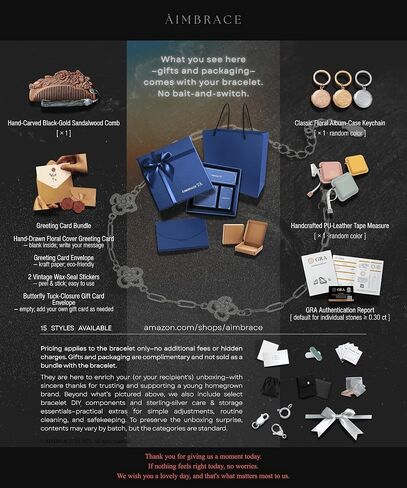 ÀIMBRACE Gift-Ready Packaging Moissanite 925 Sterling Silver Adjustable Charm Link Bracelet with Bonus Handcrafted Presents for Women as Tokens of Appreciation — Birthday for (Grand)Daughter, Anniversary for Wife, Valentine’s Day for Girlfriend & Mother’s in Saudi Arabia