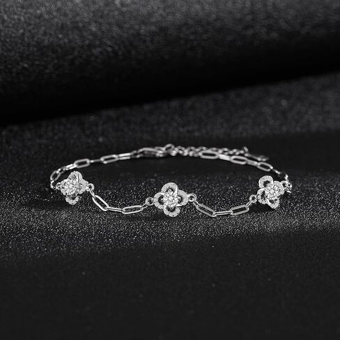 ÀIMBRACE Gift-Ready Packaging Moissanite 925 Sterling Silver Adjustable Charm Link Bracelet with Bonus Handcrafted Presents for Women as Tokens of Appreciation — Birthday for (Grand)Daughter, Anniversary for Wife, Valentine’s Day for Girlfriend & Mother’s in Saudi Arabia