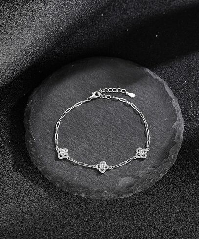 ÀIMBRACE Gift-Ready Packaging Moissanite 925 Sterling Silver Adjustable Charm Link Bracelet with Bonus Handcrafted Presents for Women as Tokens of Appreciation — Birthday for (Grand)Daughter, Anniversary for Wife, Valentine’s Day for Girlfriend & Mother’s in Saudi Arabia