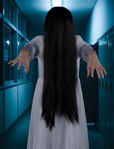 Ghost Costume Adult Women Scary White Gothic Victorian Dress Black Long Wig Horror Gossamer Costumes Halloween Cosplay in Saudi Arabia