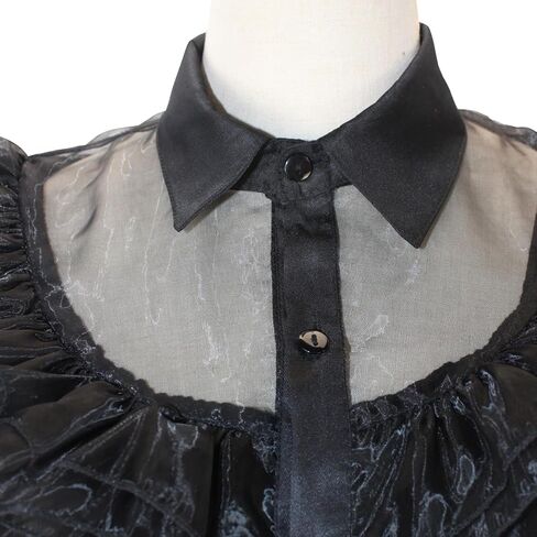 Halloween Women Black Gothic Tulle Cosplay Dress Party Ruffle Layered Prom Dance Costume Belt Necklace in Saudi Arabia