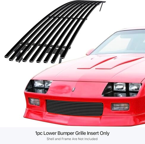 APS متوافق مع Chevy Camaro 1988-1992 المصد السفلي من الفولاذ المقاوم للصدأ SS أسود البليت الأمامي شواية مصبغة إدراج C85241H in Saudi Arabia