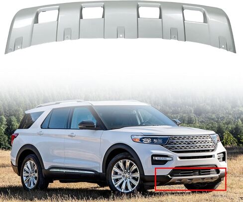 munirater Front Bumper Lower Valance Panel Skid Plate Silver Plastic Replacement for 2020-2022 Explorer in Saudi Arabia