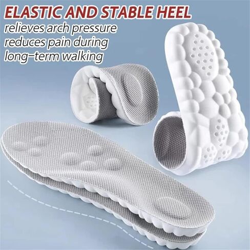 Softr Steps Insoles Women Men, Softer Steps Orthotics 4D Comfort Breathable Cushion Shoes Inserts (Black, Men 6-7 / Women 8-9) in Kuwait