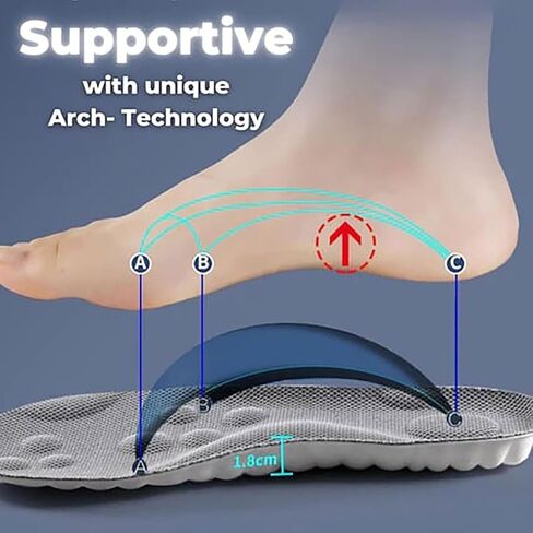 نعال Softr Steps للنساء والرجال، حشوات أحذية أكثر نعومة لتقويم العظام 4D مريحة ومسامية (أسود، الرجال 6-7 / النساء 8-9) in Kuwait