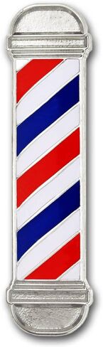 PinMart Barber Shop Pole Enamel Lapel Pin in Saudi Arabia