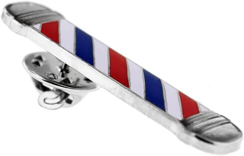 PinMart Barber Shop Pole Enamel Lapel Pin in Saudi Arabia
