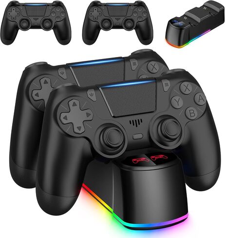2 Pack Controller for PS4 with Charger Dock Station in Saudi Arabia