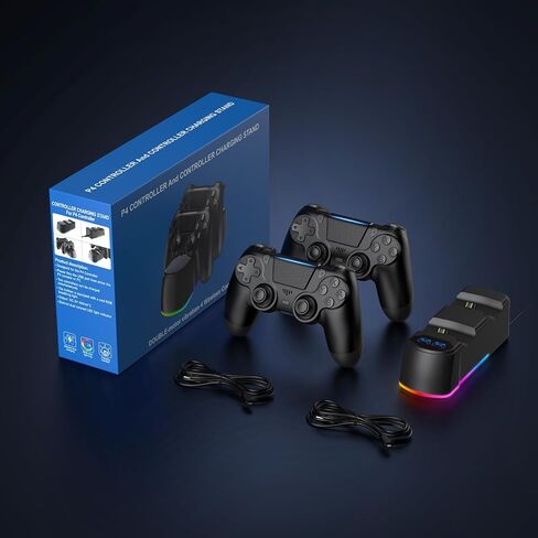 2 Pack Controller for PS4 with Charger Dock Station in Saudi Arabia