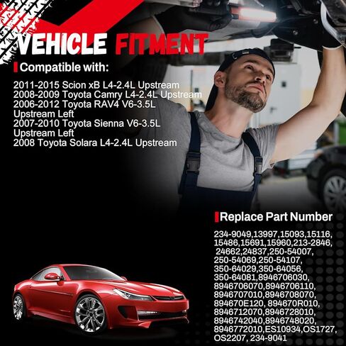 234-9049 مستشعر O2 المنبع متوافق مع Toyota RAV4 2.4L 3.5L، 07-10 Sienna 3.5L، Camry 2.4L، 04-08 Solara 2.4L، 08-15 Scion xB 2.4L، Lexus ES350 RX350، استبدل 89467-06070 in Kuwait