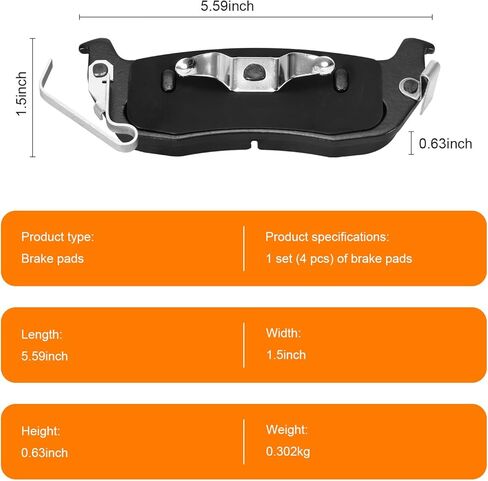 Front Brake Pads for 2009 2010 2011-2018 Dodge Ram 2500 3500 Ceramic 2010 2011 2012 2013 2014 2015 2016 2017 Replacement Brake Pads w/Hardware HZ1399 in Kuwait
