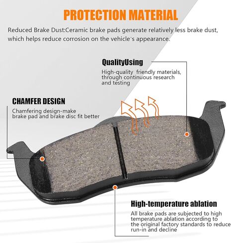 Front Brake Pads for 2009 2010 2011-2018 Dodge Ram 2500 3500 Ceramic 2010 2011 2012 2013 2014 2015 2016 2017 Replacement Brake Pads w/Hardware HZ1399 in Kuwait