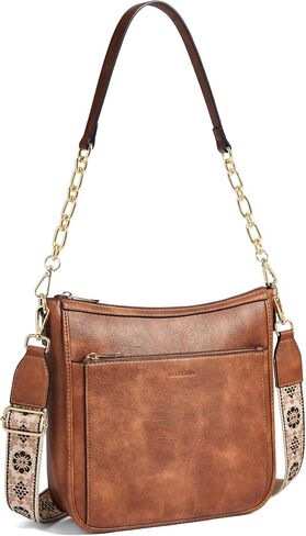 Womens Crossbody Bag Vegan Leather Hobo Purse with 2 Straps, Trendy Shoulder Handbag for Work Travel Daily Use in Saudi Arabia