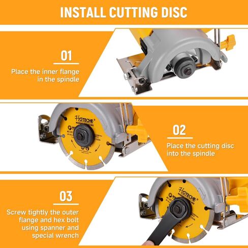 Hoteche 4-3/8-Inch Dry/Wet Masonry&Tile Saw 1250W Electric Cutter with Diamond Blade(Dry Type) for Stone, Ceramic and Marble Cutting in Kuwait