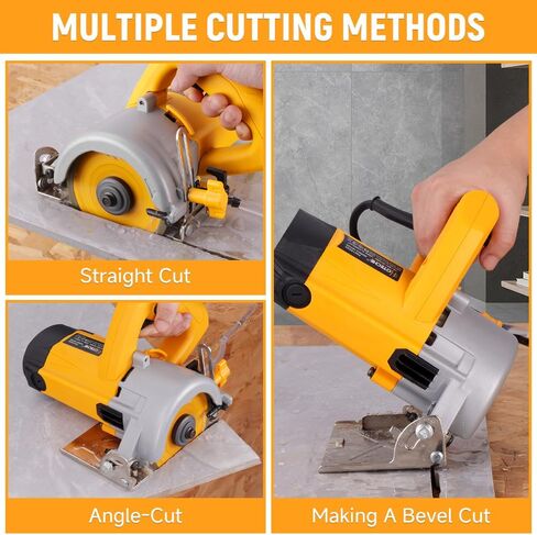 Hoteche 4-3/8-Inch Dry/Wet Masonry&Tile Saw 1250W Electric Cutter with Diamond Blade(Dry Type) for Stone, Ceramic and Marble Cutting in Kuwait