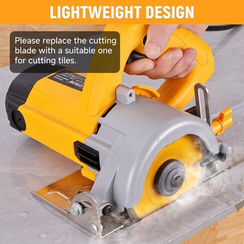Hoteche 4-3/8-Inch Dry/Wet Masonry&Tile Saw 1250W Electric Cutter with Diamond Blade(Dry Type) for Stone, Ceramic and Marble Cutting in Kuwait