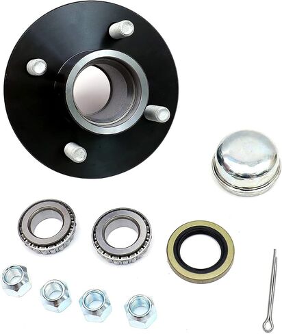 Trailer Hub Kit, 4 Bolt on 4 Inch Circle,fits for 2,000 lbs axles,with 1 inch I.D. Bearings,Fits 1" Spindle in Saudi Arabia