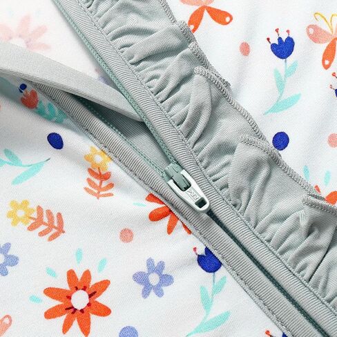 JunNeng 2Pcs Baby Girl Bamboo from Viscose Sleeper with Mitten Cuffs, Footless Ruffle Comfy Zippy Romper, Sleep N' Play Pjs in Kuwait