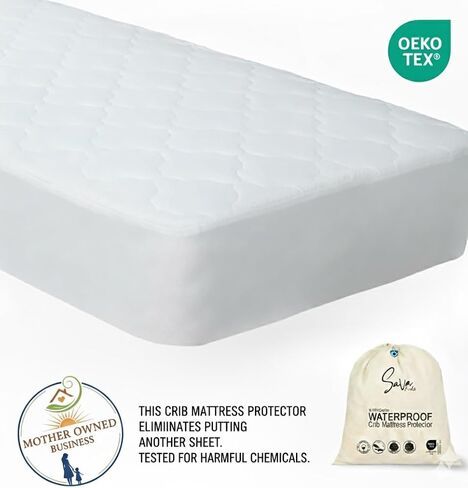 Cotton Waterproof Crib Mattress Protector Pad, 2-in-1 Bedsheet & Protector, Breathable | Quilted Ultra Soft Crib/Toddler Mattress Protector, Oeko-TEX® Certified (Rainbow) in Saudi Arabia