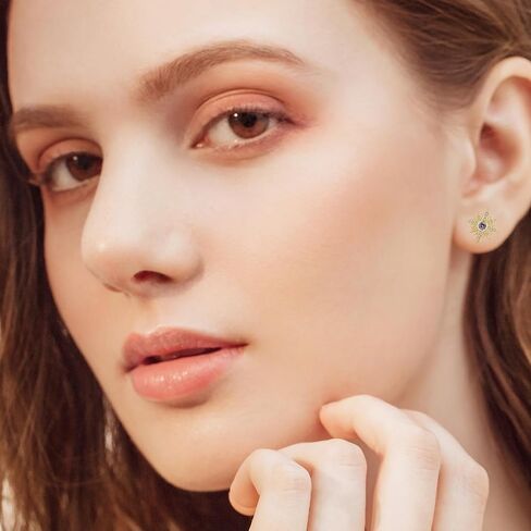 Starburst Earrings 925 Sterling Silver Star Stud Earrings Moonstone/Opal/Birthstone Starburst Jewelry Gift for Women Mother Daughter in Saudi Arabia