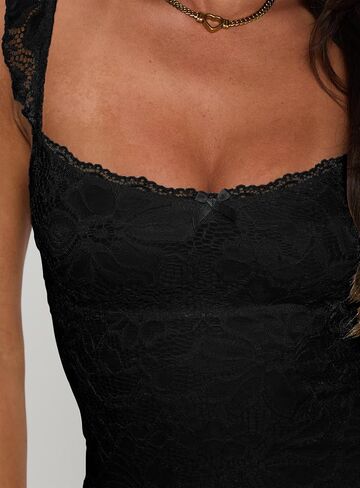 LOFAAC Women Sexy Square Neck Spaghetti Strap Lace Bodycon Mini Dress Y2K Slim Sleeveless Lace Trim Backless Short Dress in Kuwait