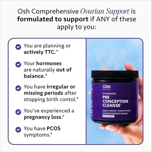 OSH Wellness Ayurvedic Fertility Supplements for Women | Support Ovulation | Conception for Women | Egg Quality | CoQ10, Maca Root, Vitex, & Vitamins | 90 Capsules in Saudi Arabia