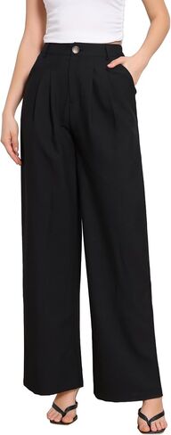 Allegra K Wide Leg Pants for Women's High Elastic Waisted Office Work Trousers Pant Business Casual Outfits in Saudi Arabia