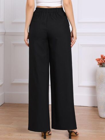 Allegra K Wide Leg Pants for Women's High Elastic Waisted Office Work Trousers Pant Business Casual Outfits in Saudi Arabia